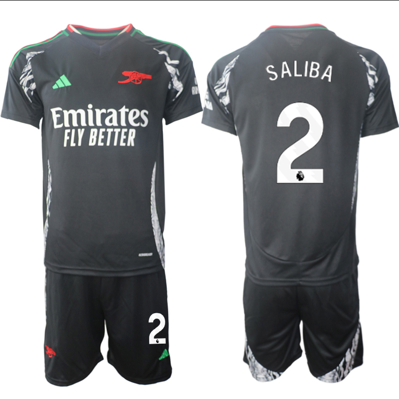 Men 2024-2025 Club Arsenal away Black #2 Soccer Jersey